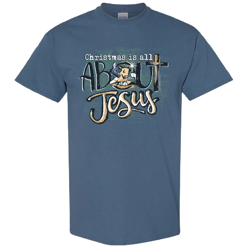 Men's short-sleeve luxury tee-Southern Couture Christmas Is All About Jesus Soft T-Shirt