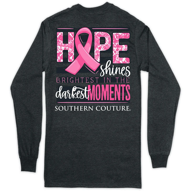 Men's short-sleeve green hiking shirt-Southern Couture Classic Hope Shines Cancer Long Sleeve T-Shirt