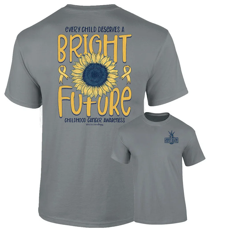 Men's short-sleeve slim fit shirt-Southernology Childhood Cancer Bright Future Comfort Colors T-Shirt