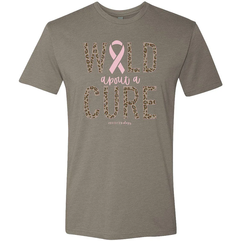 Men's short-sleeve camping brown top-Southernology Statement Wild About a Cure Cancer T-Shirt