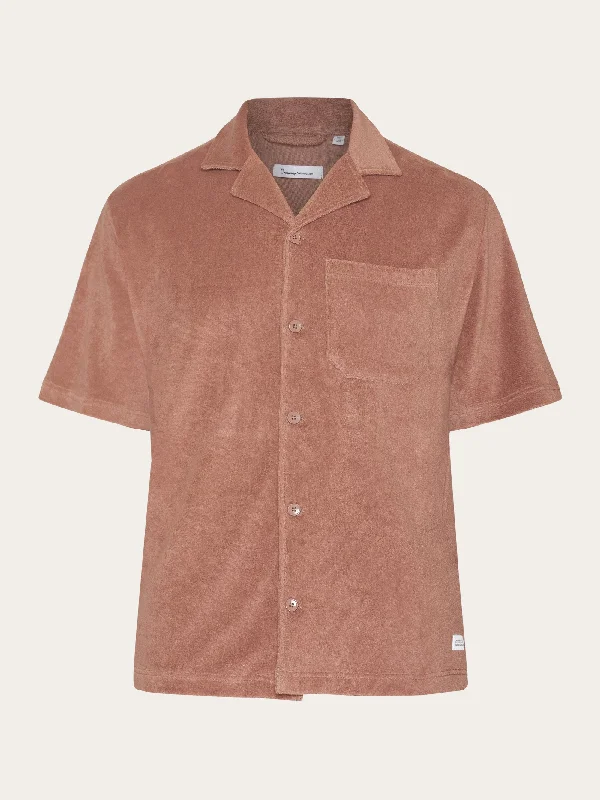 Men's short-sleeve soft tee-Terry loose short sleeve shirt - Chocolate Malt