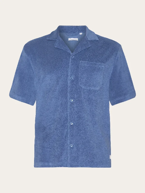 Men's short-sleeve festival shirt-Terry loose short sleeve shirt - Moonlight Blue