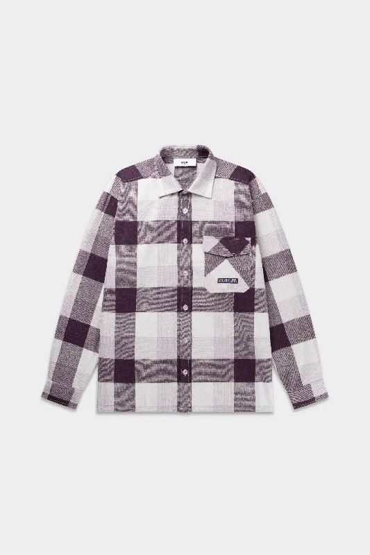 The Club Box Fit Flannel Shirt Paisley Purple