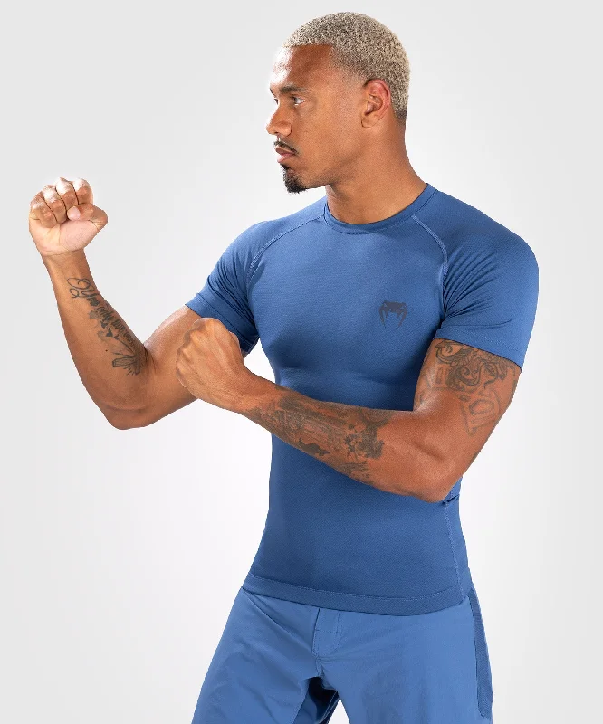 Men's short-sleeve athletic top-Venum Contender Men’s Short Sleeve Rashguard - Blue