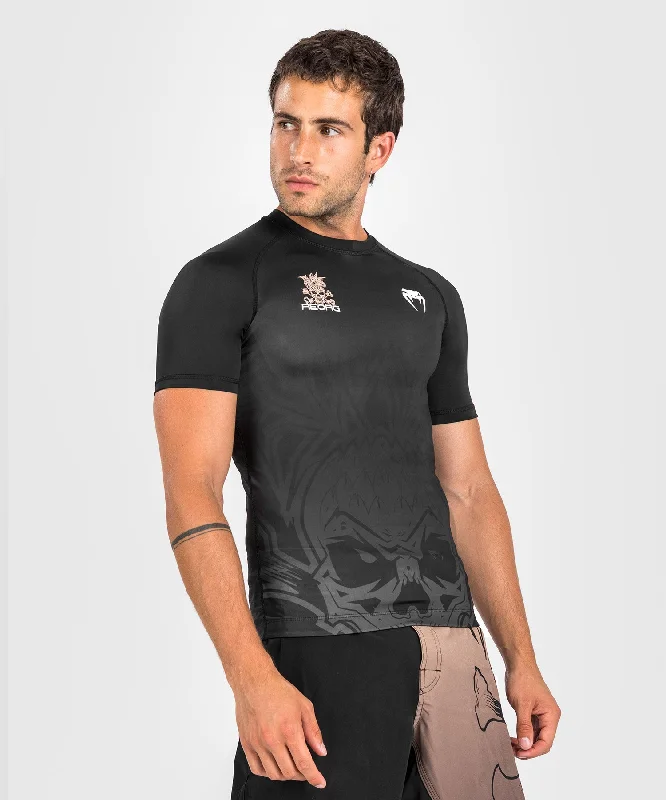 Men's short-sleeve office gray shirt-Venum Reorg Rashguard - Short Sleeves - Black