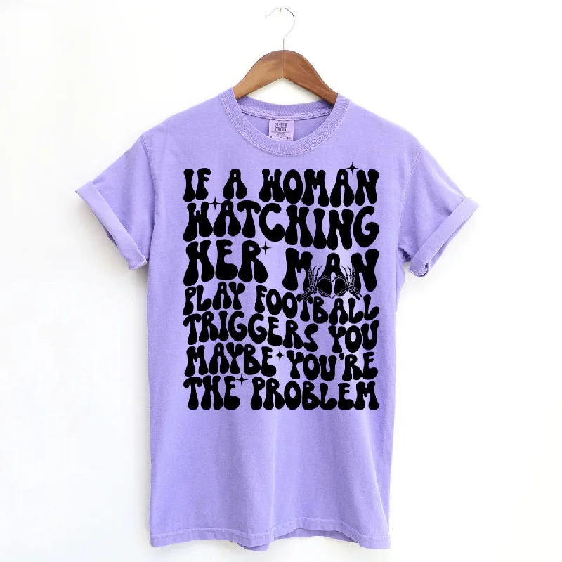 Men's short-sleeve silver modern shirt-Watching Her Man Tee *MADE TO ORDER*