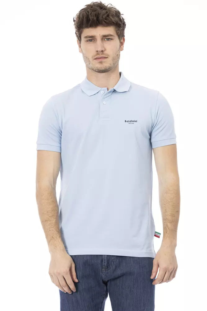 Men's short-sleeve urban gray shirt-Baldinini Trend  Cotton Polo Men's Shirt