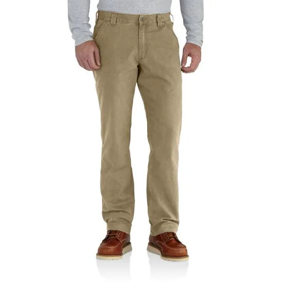 men's relaxed blue linen pants-Carhartt Rugged Flex Rigby Dungaree Relaxed Fit Pants