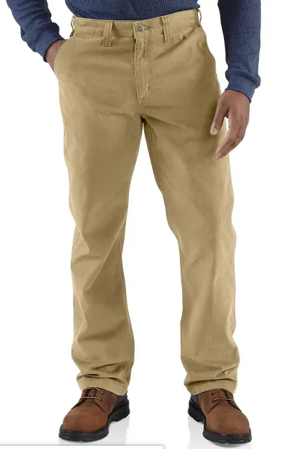 men's stretch white linen pants-Carhartt Rugged Work Khaki Relaxed Fit 100095- 285