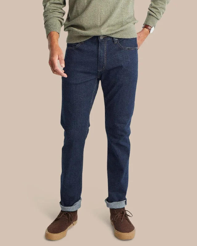 men's stretch blue linen pants-Charleston Denim Jeans - Rinse