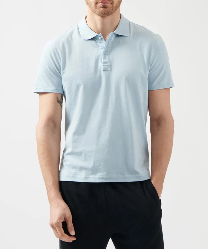 Men's short-sleeve affordable cotton tee-Classic Jersey Polo - Blue