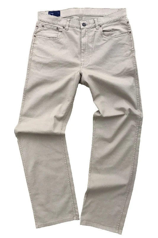 men's relaxed white denim pants-Coastal Cotton 5PKT Stretch Pant- Khaki