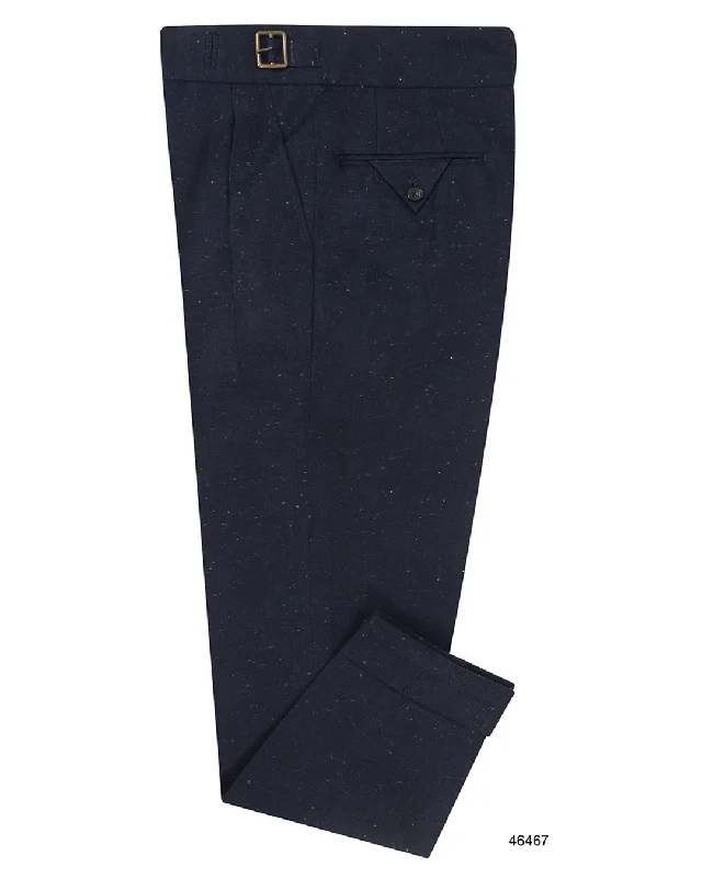 men's casual gray waterproof pants-Gurkha Pant in Denim: Navy Multicolor Speckled