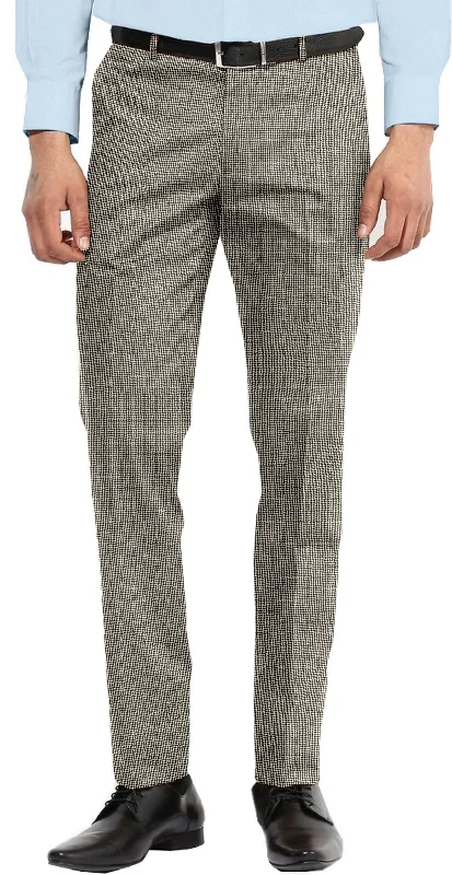 men's stretch navy khaki pants-Dugdale Black White Houndstooth