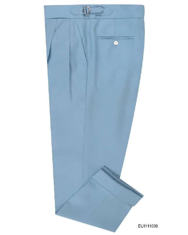 men's casual blue athletic pants-Dugdale Fine Worsted - Duck Egg Blue Plain