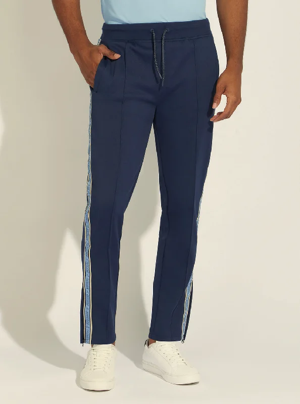 men's tailored gray corduroy pants-Eco Silk Blue Darrel Active Trackpants