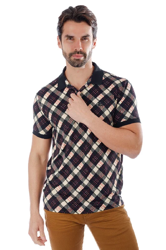 Men's short-sleeve maroon workout tee-Groove Rush Polo Shirt