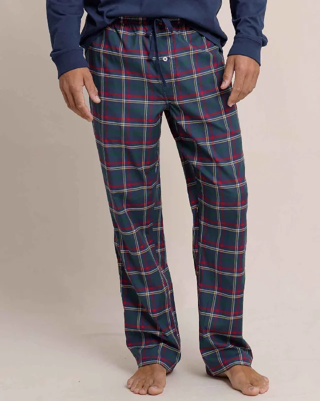 men's stretch white dress pants-Holiday Tartan Lounge Pant