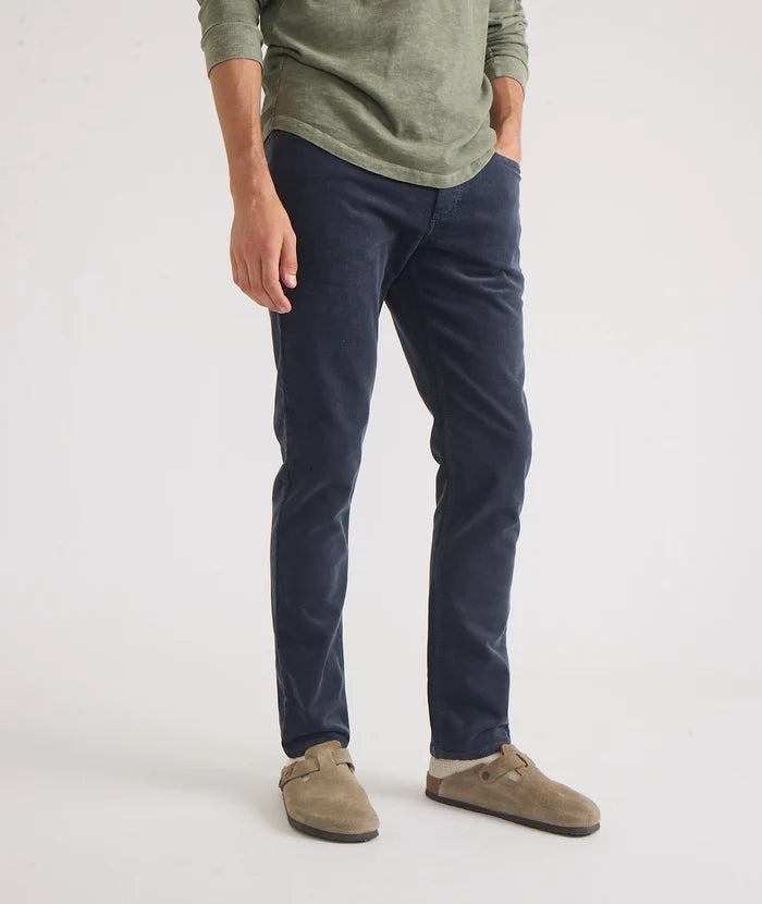 men's relaxed gray khaki pants-Marine Layer Men's 5 Pocket Corduroy Pant-Slim Straight