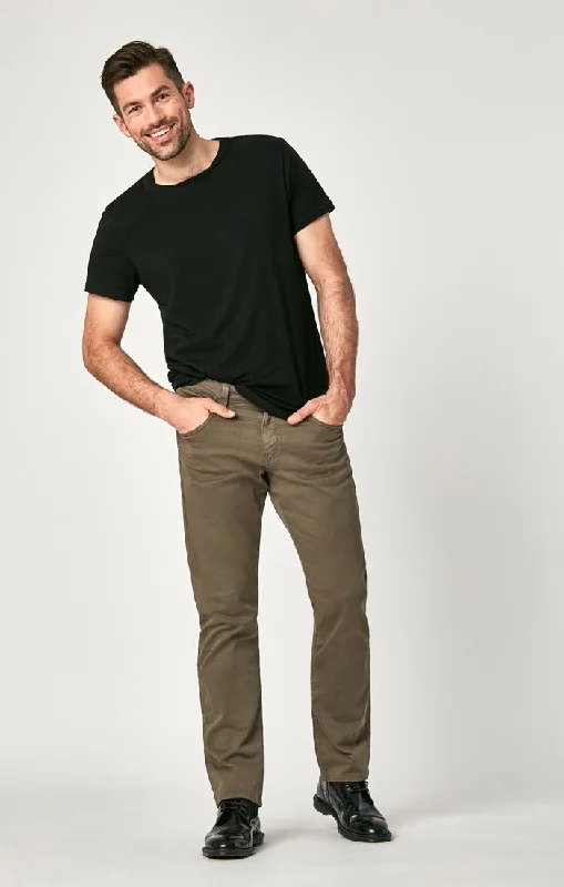 men's tailored navy jogger pants-MATT RELAXED STRAIGHT LEG IN DUSTY OLIVE TWILL