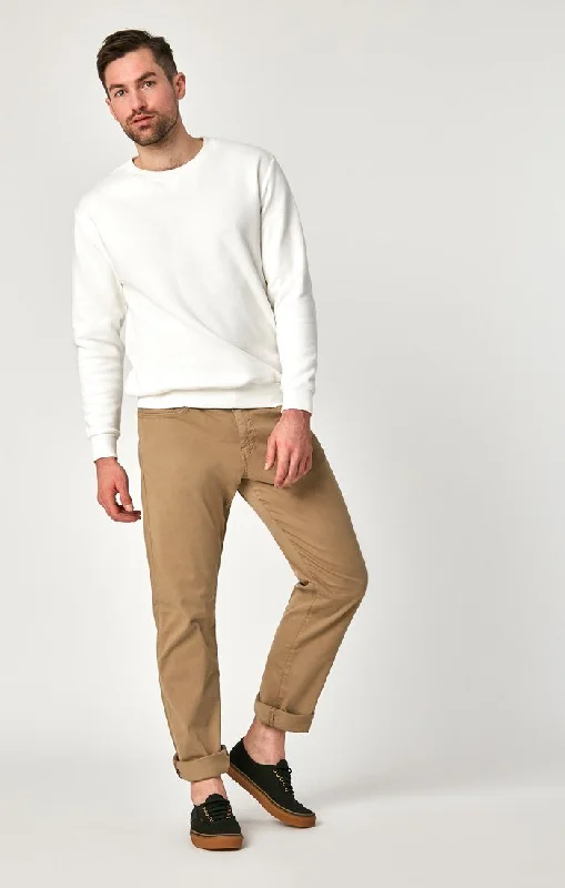 men's relaxed navy wide-leg pants-MATT RELAXED STRAIGHT LEG IN BRITISH KHAKI TWILL