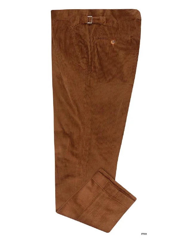 men's stretch slim chino pants-Modrone: Tobacco Brown Corduroy