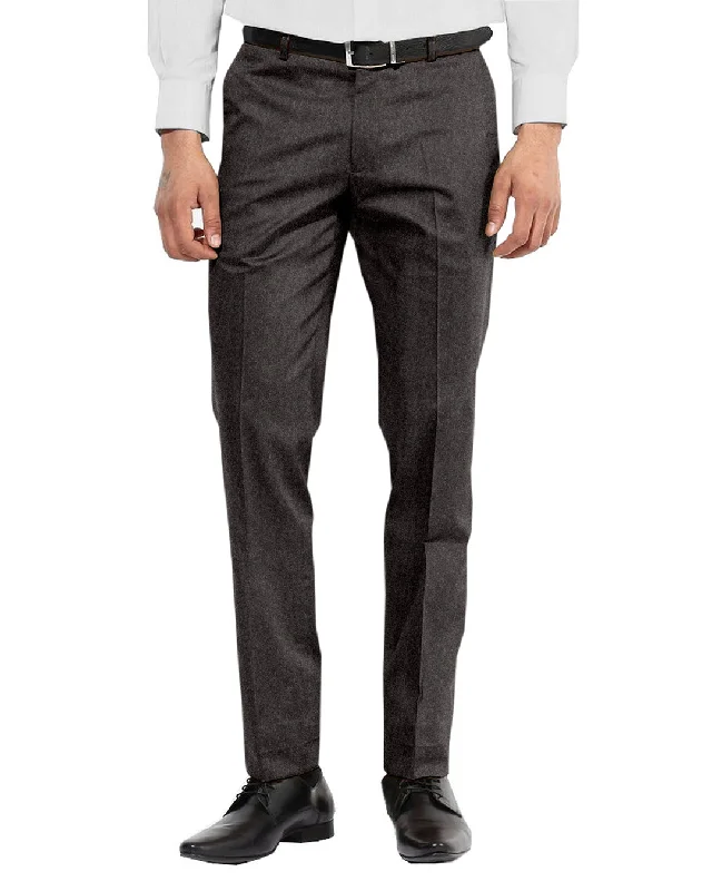 men's tailored slim denim pants-Mohagany Brown Cotton Flannel