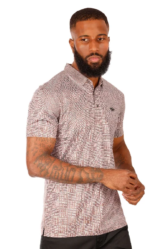 Men's short-sleeve elegant dress shirt-Plait Sketch Polo Shirt