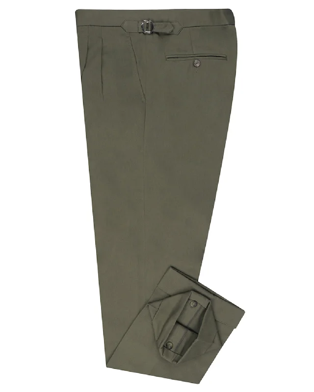 men's stretch white corduroy pants-Sondrio: Washed Olive Twill