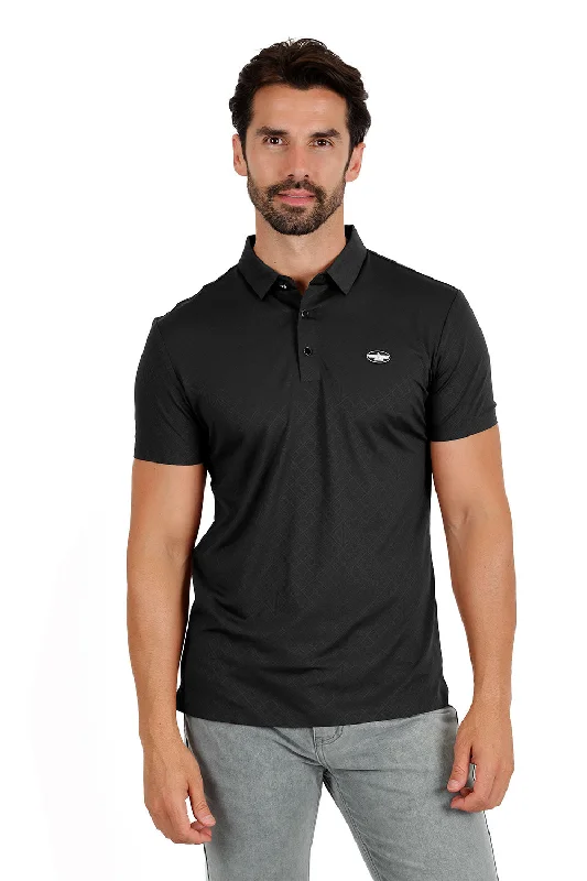 Men's short-sleeve camping brown top-Spin Sketch Polo Shirt