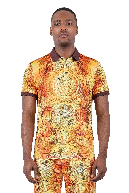 Men's short-sleeve teal printed shirt-Tame Medusa Polo Shirt