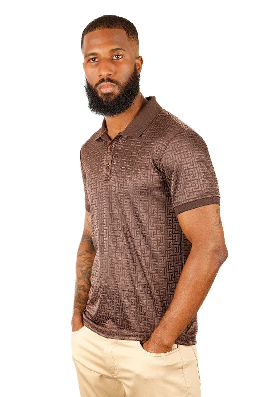 Men's short-sleeve plaid shirt-Thrust Out Polo Shirt