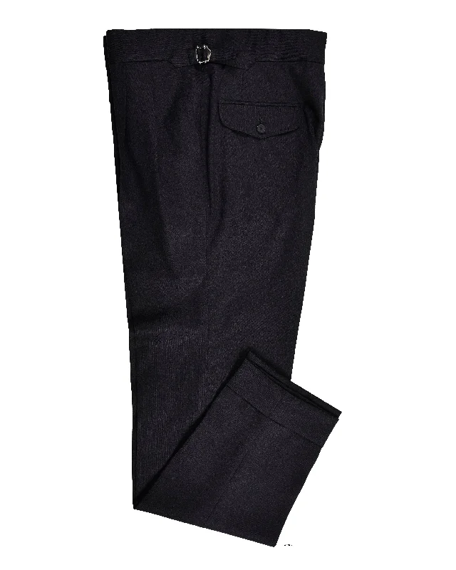 men's stretch slim dress pants-Tollegno: Charcoal Easycare Wool