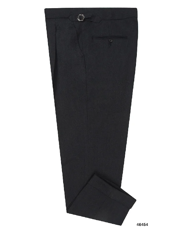 men's casual blue wide-leg pants-Trabaldo: Charcoal Covert Stretch Twill