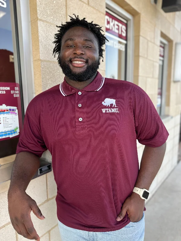 Men's short-sleeve slim fit shirt-WTAMU Buffalo Pacifica Maroon Polo