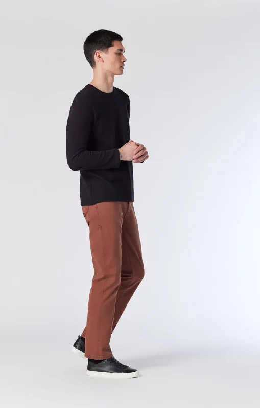 men's casual gray denim pants-ZACH STRAIGHT LEG PANTS IN DOWNTOWN BROWN TWILL