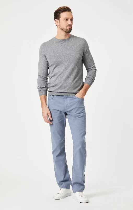 men's tailored blue athletic pants-ZACH STRAIGHT LEG IN FLINT STONE LUXE TWILL